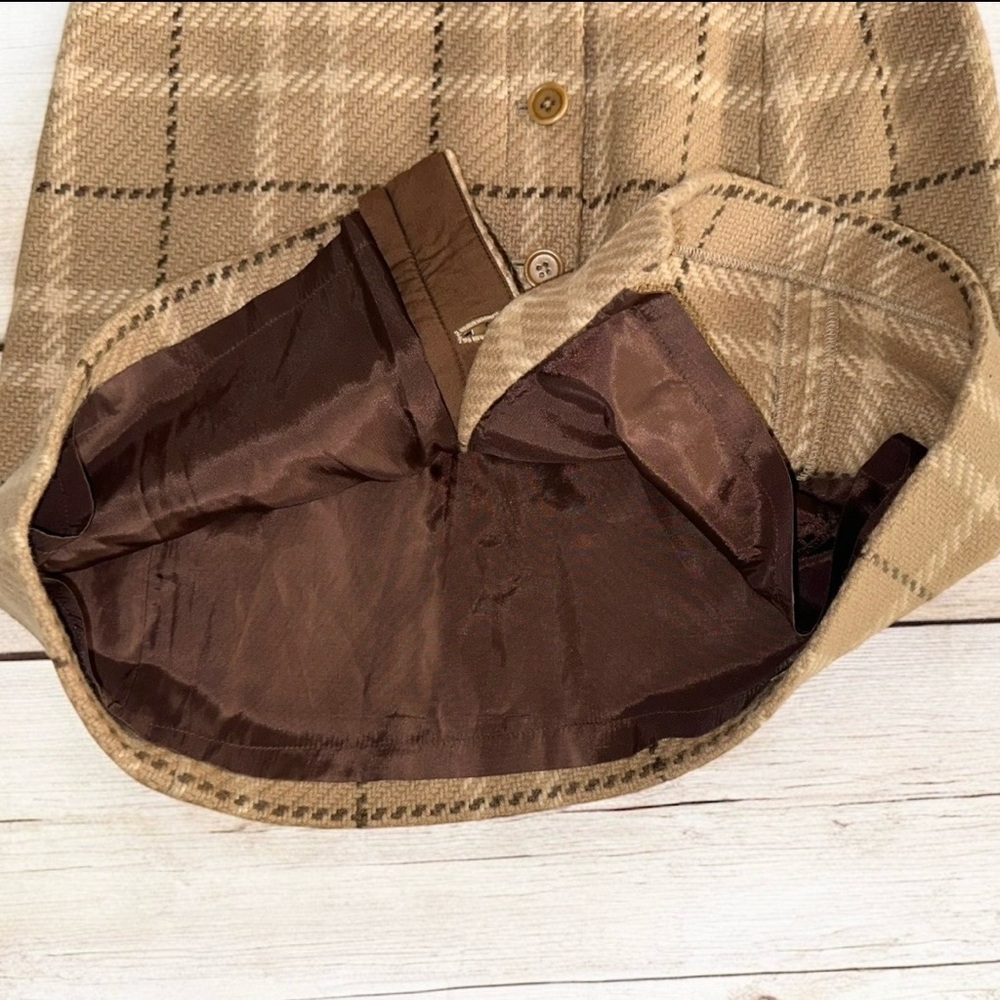 J. Crew Vtg Y2K Women’s Wool-Blend Brown Plaid Mini Skirt ~ Size 6 - Picture 5 of 7